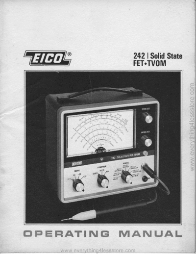 Eico eico model 242 fet multimeter  . Rare and Ancient Equipment Eico eico_model_242_fet_multimeter.pdf