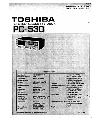 TOSHIBA hfe toshiba pc-530 service en  TOSHIBA Audio PC-530 hfe_toshiba_pc-530_service_en.pdf