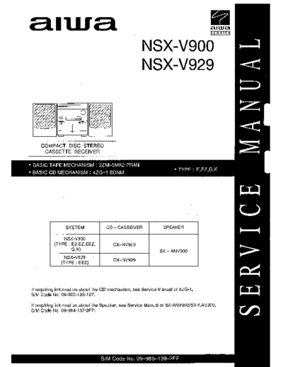 AIWA hfe aiwa nsx-v900 v929 service en  AIWA Audio NSX-V900 hfe_aiwa_nsx-v900_v929_service_en.pdf