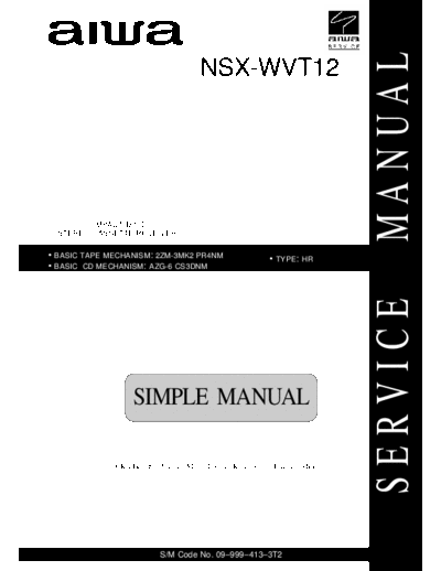 AIWA hfe aiwa nsx-wvt12 service simple  AIWA Audio NSX-WVT12 hfe_aiwa_nsx-wvt12_service_simple.pdf