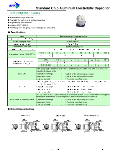 SPK [Spark] SPK [smd] SPKE09 Series  . Electronic Components Datasheets Passive components capacitors SPK [Spark] SPK [smd] SPKE09 Series.pdf