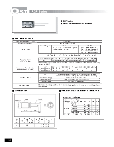 OST OST [radial] RGP series  . Electronic Components Datasheets Passive components capacitors OST OST [radial] RGP series.pdf