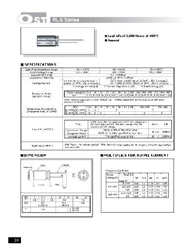 OST OST [radial] RLG series  . Electronic Components Datasheets Passive components capacitors OST OST [radial] RLG series.pdf