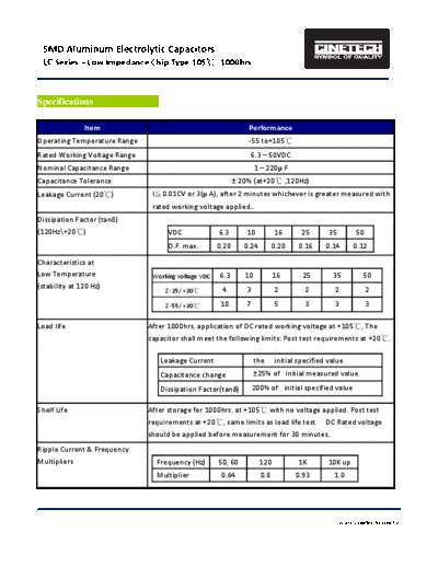 Cinetech [SMD] LC Series  . Electronic Components Datasheets Passive components capacitors Cinetech Cinetech [SMD] LC Series.pdf