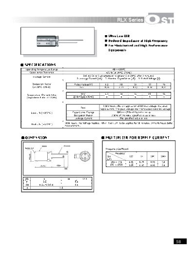OST OST [radial] RLX series  . Electronic Components Datasheets Passive components capacitors OST OST [radial] RLX series.pdf
