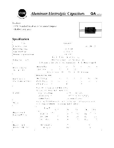 Stone Stone [axial] GA Series  . Electronic Components Datasheets Passive components capacitors Stone Stone [axial] GA Series.pdf
