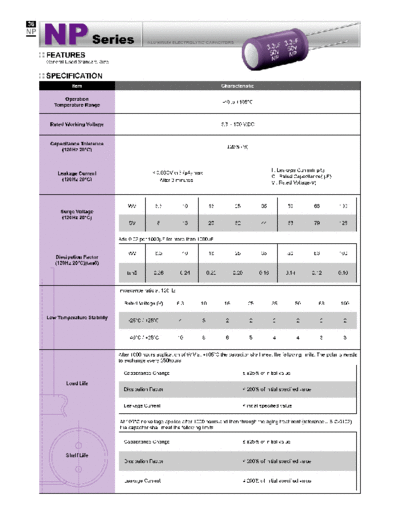 Evercon [non-polar radial] NP Series  . Electronic Components Datasheets Passive components capacitors Evercon Evercon [non-polar radial] NP Series.pdf