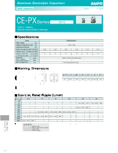 Sanyo Sanyo [smd] PX Series  . Electronic Components Datasheets Passive components capacitors Sanyo Sanyo [smd] PX Series.pdf