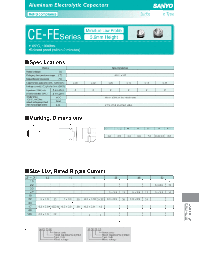 Sanyo Sanyo [smd] FE Series  . Electronic Components Datasheets Passive components capacitors Sanyo Sanyo [smd] FE Series.pdf