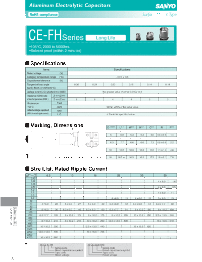 . Electronic Components Datasheets Sanyo [smd] FH Series  . Electronic Components Datasheets Passive components capacitors Sanyo Sanyo [smd] FH Series.pdf