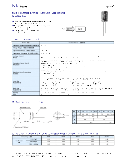 Fujicon [non-polar radial] NK Series  . Electronic Components Datasheets Passive components capacitors Fujicon Fujicon [non-polar radial] NK Series.pdf