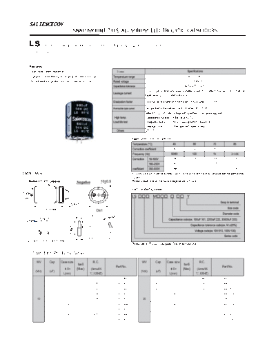 Saliencecon [snap-in] LS Series  . Electronic Components Datasheets Passive components capacitors Saliencecon Saliencecon [snap-in] LS Series.pdf