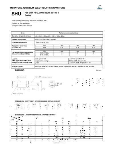 Decon [radial thru-hole] SHU Series  . Electronic Components Datasheets Passive components capacitors Decon Decon [radial thru-hole] SHU Series.pdf