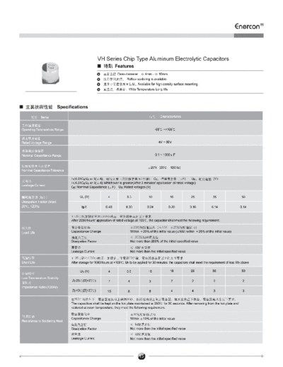 Enercon [SMD] VH Series  . Electronic Components Datasheets Passive components capacitors Enercon Enercon [SMD] VH Series.pdf