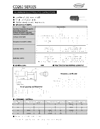 Nantung [radial thru-hole] CD26J Series  . Electronic Components Datasheets Passive components capacitors Nantung Nantung [radial thru-hole] CD26J Series.pdf