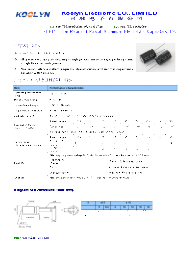 Koolyn [non-polar radial] KLE11 Series  . Electronic Components Datasheets Passive components capacitors Koolyn Koolyn [non-polar radial] KLE11 Series.pdf