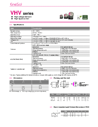 Enesol-Matsuki Matsuki-Enesol (MPCAP-EneCAP) [SMD polymer] VHV Series  . Electronic Components Datasheets Passive components capacitors Enesol-Matsuki Matsuki-Enesol (MPCAP-EneCAP) [SMD polymer] VHV Series.pdf