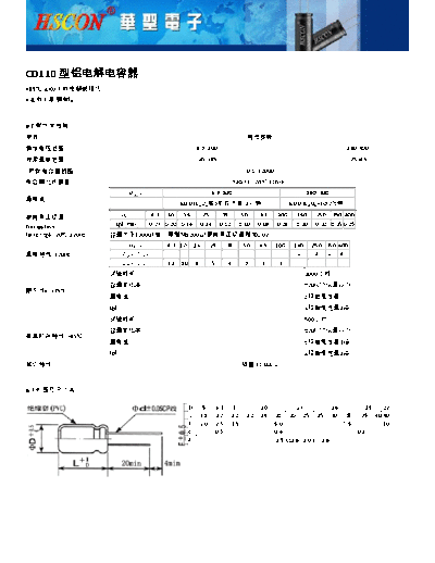 HSCON [radial thru-hole] CD110 Series  . Electronic Components Datasheets Passive components capacitors HSCON HSCON [radial thru-hole] CD110 Series.pdf