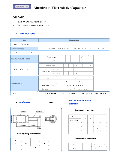 Joemaster [radial] MIN-03 Series  . Electronic Components Datasheets Passive components capacitors Joemaster Joemaster [radial] MIN-03 Series.pdf