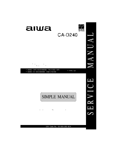 AIWA hfe aiwa ca-d240 service simple en  AIWA Audio CA-D240 hfe_aiwa_ca-d240_service_simple_en.pdf