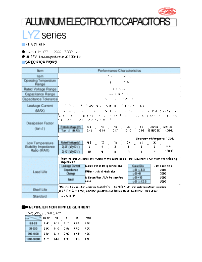 Ltec Ltec [radial] LYZ series  . Electronic Components Datasheets Passive components capacitors Ltec Ltec [radial] LYZ series.pdf