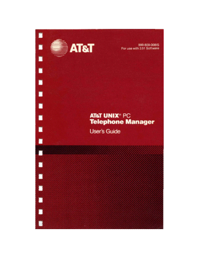 AT&T 999-809-008IS UNIX PC Telephone Manager 1986  AT&T 3b1 999-809-008IS_UNIX_PC_Telephone_Manager_1986.pdf