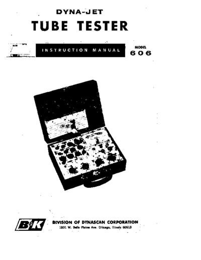 B&K B & K 606 Manual  . Rare and Ancient Equipment B&K B & K 606 Manual.pdf