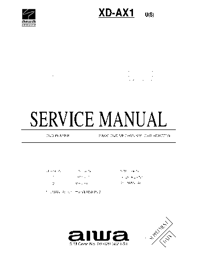 AIWA hfe aiwa xd-ax1 v2 service supplement  AIWA DVD XD-AX1 hfe_aiwa_xd-ax1_v2_service_supplement.pdf