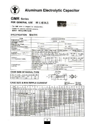 Megatone Corp GMR  . Electronic Components Datasheets Passive components capacitors Megatone Corp GMR.pdf