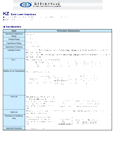 KJ KJ [smd] KZ Series  . Electronic Components Datasheets Passive components capacitors KJ KJ [smd] KZ Series.pdf