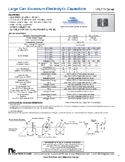 NIC [snap-in] NRLFW Series  . Electronic Components Datasheets Passive components capacitors NIC NIC [snap-in] NRLFW Series.pdf
