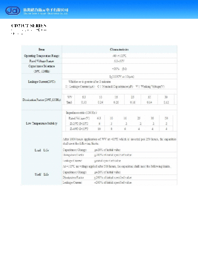 J.d [Gree] J.d [bi-polar radial] CD71CT Series  . Electronic Components Datasheets Passive components capacitors J.d [Gree] J.d [bi-polar radial] CD71CT Series.pdf