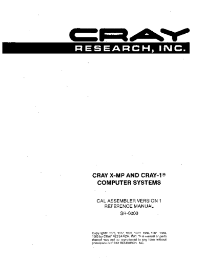 cray SR-0000K CAL Assembler Version 1 Mar85  cray CAL SR-0000K_CAL_Assembler_Version_1_Mar85.pdf