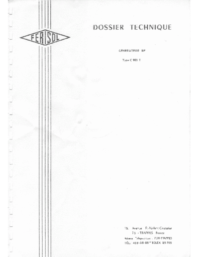 Ferisol C903T (en Francais) WW  . Rare and Ancient Equipment Ferisol Ferisol C903T (en Francais) WW.pdf