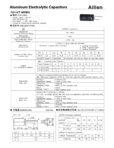 Aillen [radial thru-hole] CD11CT Series  . Electronic Components Datasheets Passive components capacitors Aillen Aillen [radial thru-hole] CD11CT Series.pdf