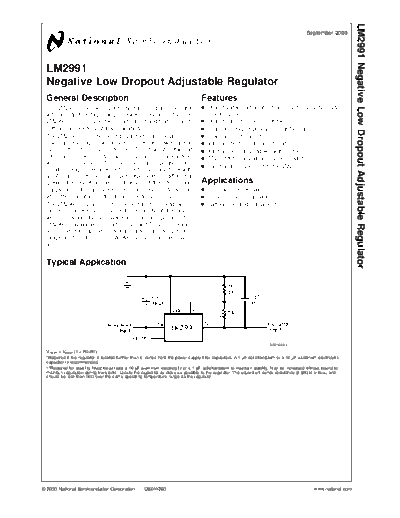 Advantest LM2991S - Negative Low Dropout Adjustable Regulator - National Semiconductor  Advantest R3131 A-D_Block_PCB_Component_Datasheets LM2991S - Negative Low Dropout Adjustable Regulator - National Semiconductor.pdf