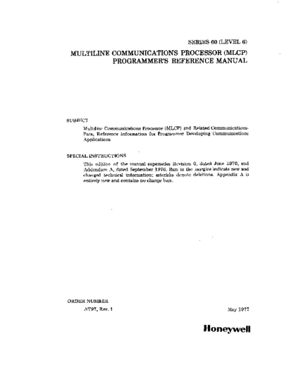 honeywell AT97 Level6 MLCP Programmers Ref May77  honeywell series60level6 AT97_Level6_MLCP_Programmers_Ref_May77.pdf