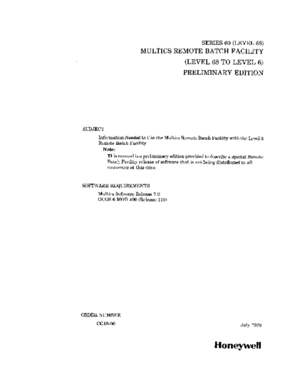 honeywell CG18-00 remoteBatch Jul79  honeywell multics CG18-00_remoteBatch_Jul79.pdf