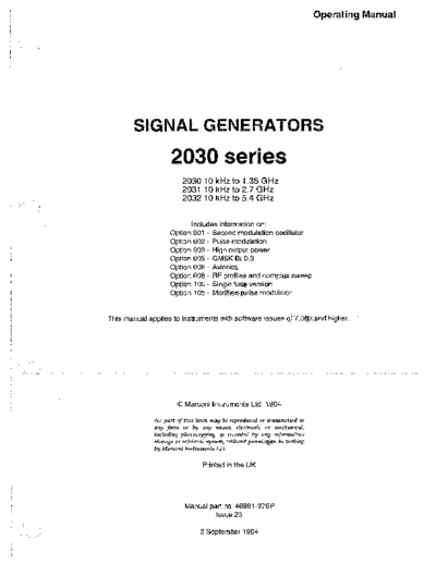 Marconi MARCONI 2030 Series Operating  Marconi MARCONI 2030 Series Operating.pdf