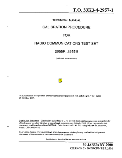 Marconi MARCONI 2955B Calibration  Marconi MARCONI 2955B Calibration.pdf