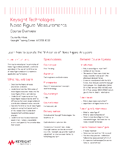 Agilent 5988-3217EN Noise Figure Measurements - Course Overview c20140811 [3]  Agilent 5988-3217EN Noise Figure Measurements - Course Overview c20140811 [3].pdf