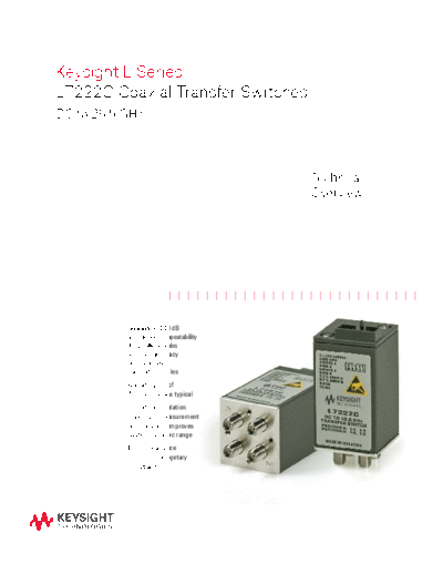 Agilent 5989-6084EN L Series L7222C Coaxial Transfer Switches - Technical Overview c20140725 [12]  Agilent 5989-6084EN L Series L7222C Coaxial Transfer Switches - Technical Overview c20140725 [12].pdf