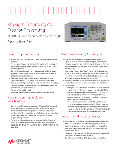 Agilent 5989-8791EN Tips for Preventing Damage to Spectrum Analyzer c20140723 [2]  Agilent 5989-8791EN Tips for Preventing Damage to Spectrum Analyzer c20140723 [2].pdf