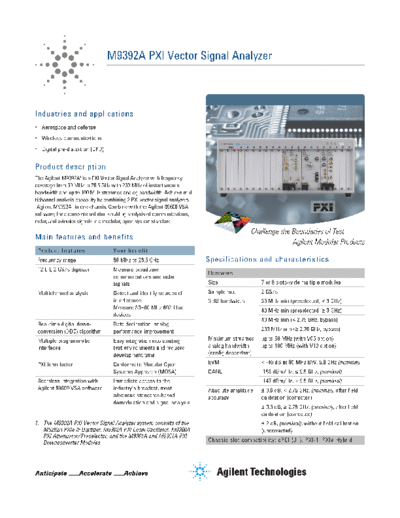 Agilent 5990-6051EN M9392A PXI Vector Signal Analyzer - Flyer c20131206 [2]  Agilent 5990-6051EN M9392A PXI Vector Signal Analyzer - Flyer c20131206 [2].pdf