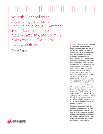 Agilent 5990-8882EN Uncertainty Analysis for Uncorrelated Input Quantities - White Paper c20140715 [11]  Agilent 5990-8882EN Uncertainty Analysis for Uncorrelated Input Quantities - White Paper c20140715 [11].pdf