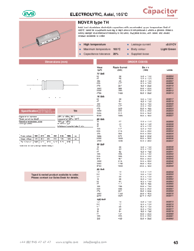 Nover Nover [axial] TH Series  . Electronic Components Datasheets Passive components capacitors Nover Nover [axial] TH Series.pdf