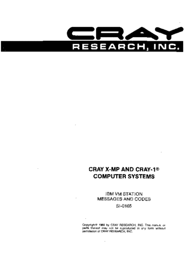 cray SI-0165 IBM VM Station Messages and Codes Nov85  cray Station SI-0165_IBM_VM_Station_Messages_and_Codes_Nov85.pdf