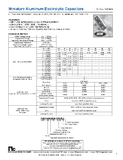 NIC [radial thru-hole] NRZJ Series  . Electronic Components Datasheets Passive components capacitors NIC NIC [radial thru-hole] NRZJ Series.pdf