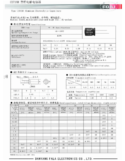 Foai [radial thru-hole] CD71XH Series  . Electronic Components Datasheets Passive components capacitors Foai Foai [radial thru-hole] CD71XH Series.pdf