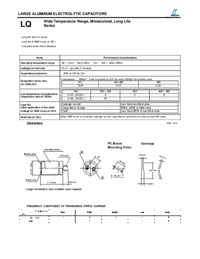 Decon [snap-in] LQ Series  . Electronic Components Datasheets Passive components capacitors Decon Decon [snap-in] LQ Series.pdf